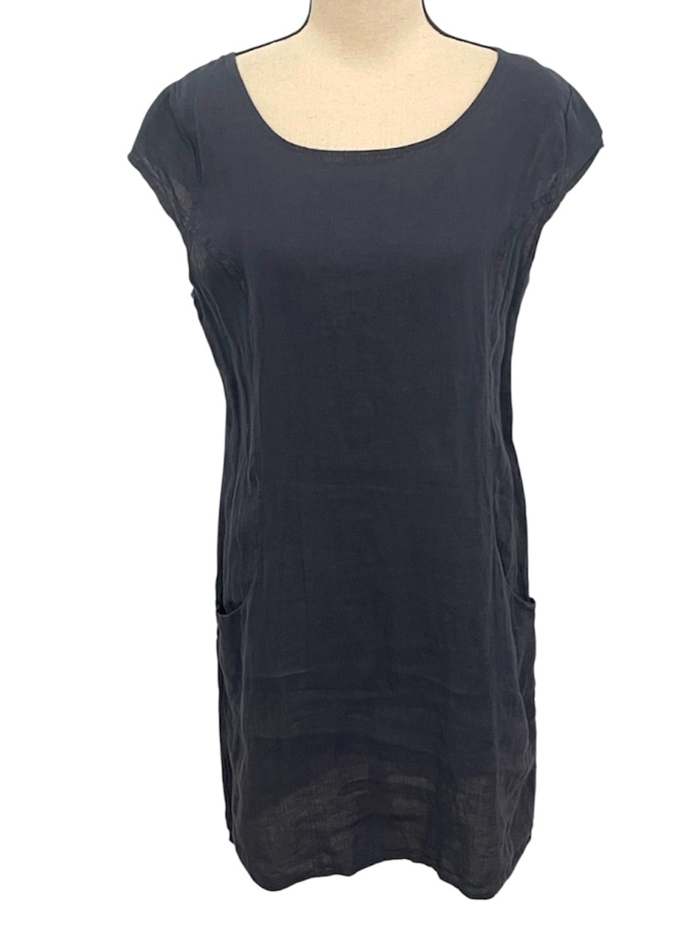 Lungo L'Arno | NWT 100% Linen Navy Blue Sheath Dress Sz